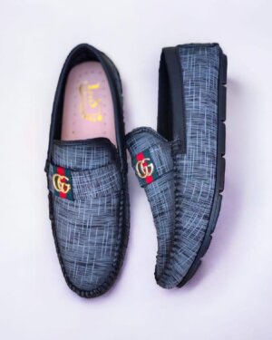 Men's Casual Grey Leather Loafers