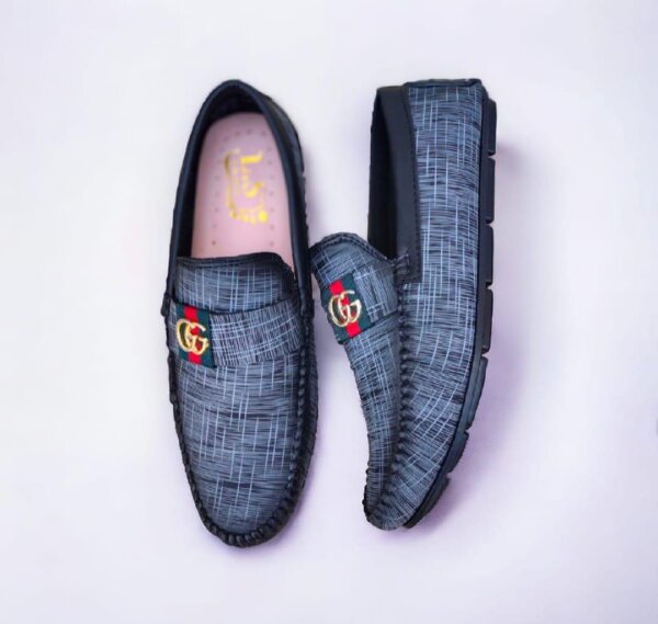 Men's Casual Grey Leather Loafers