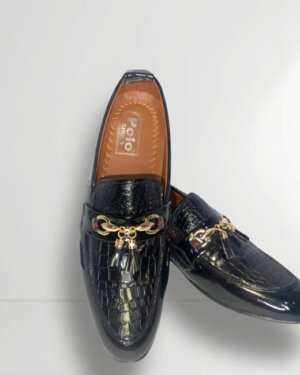 Men's Casual Black Rexine Dress Shoes