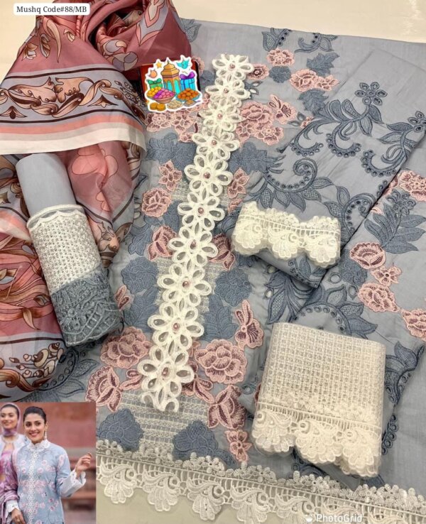 Dupatta view: Digital printed silk dupatta from MUSHQ Summer Lawn 3PC