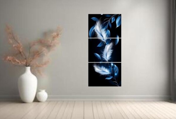 Multicolor Leaf Shaped Design Wall Art - 3 Pcs Set - Image 2