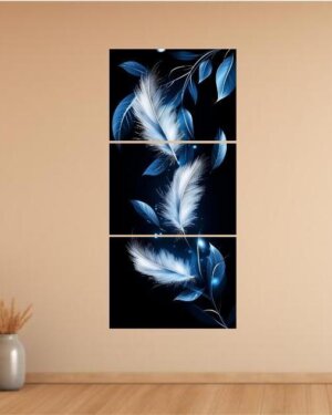 Multicolor Leaf Shaped Design Wall Art - 3 Pcs Set