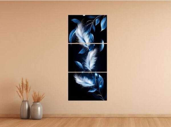 Multicolor Leaf Shaped Design Wall Art - 3 Pcs Set