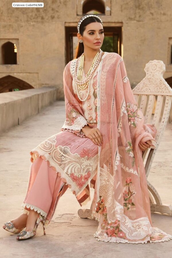 Cambric trouser with embroidered lace