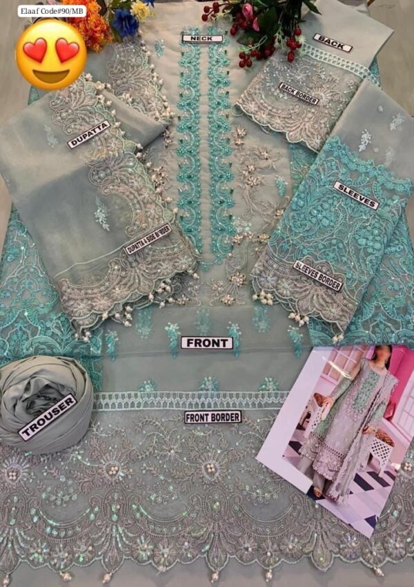 Sleeves with pearl lace embroidery