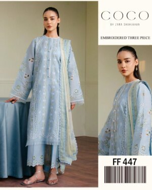 COCO by Zara Shahjahan 447 embroidered lawn shirt with boring work