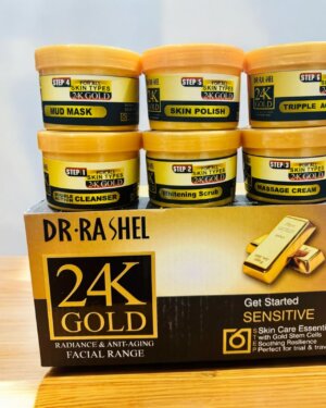 Dr. Rashel 24K Gold Facial Kit – 6 Step Whitening & Glowing Facial Range | Salon Glow at Home