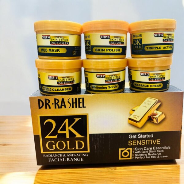 Dr. Rashel 24K Gold Facial Kit – 6 Step Whitening & Glowing Facial Range | Salon Glow at Home