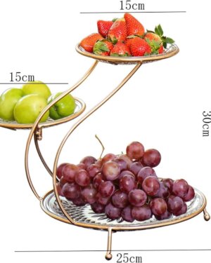 Stylish Golden Metal Fruit Basket - 1 Pc for Your Kitchen