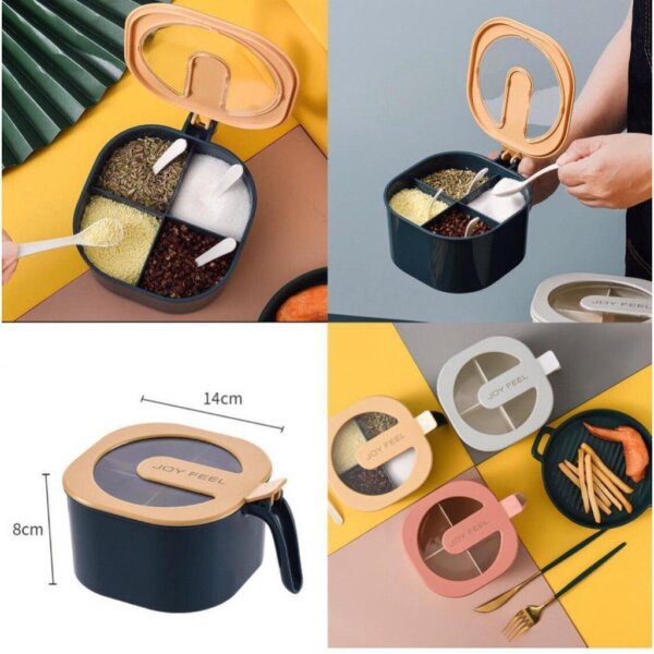 : 5 Pcs Random Color Spice Box Set with Spoons - Image 3