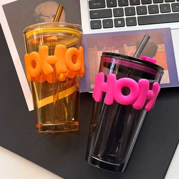 New Creative Ins Style Alphabet Cup Double Drink Gift Glass Accompanying Gift Cup Making Logo Portable Water Cup - Image 6