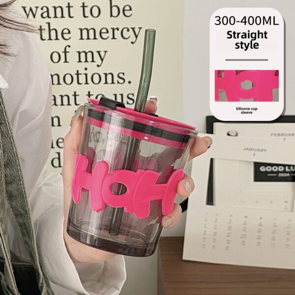 New Creative Ins Style Alphabet Cup Double Drink Gift Glass Accompanying Gift Cup Making Logo Portable Water Cup