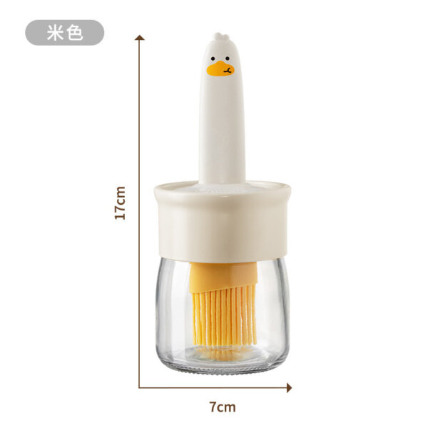 Yellow Duck Oil Brush Oil Pot Silicone Glass Outdoor Barbecue Camping Household Kitchen Oil Pot Brush Integrated Oil Pot - Image 2