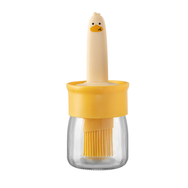 Yellow Duck Oil Brush Oil Pot Silicone Glass Outdoor Barbecue Camping Household Kitchen Oil Pot Brush Integrated Oil Pot - Image 5
