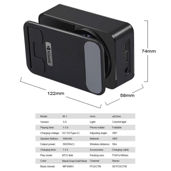 Bluetooth Speaker With Mobile Holder - Image 6