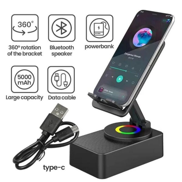 Bluetooth Speaker With Mobile Holder - Image 7