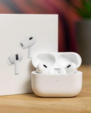 White Airpods with Long-Lasting Battery