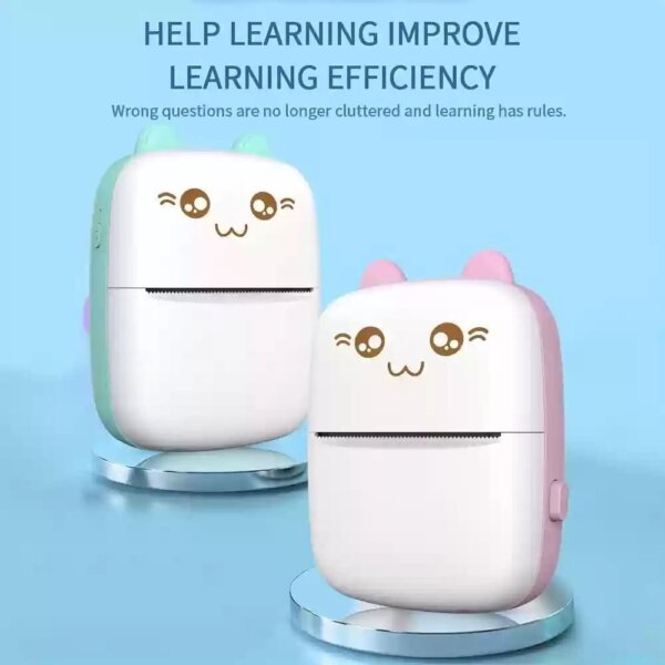 Charming Pink & White Mini Printer - Image 3